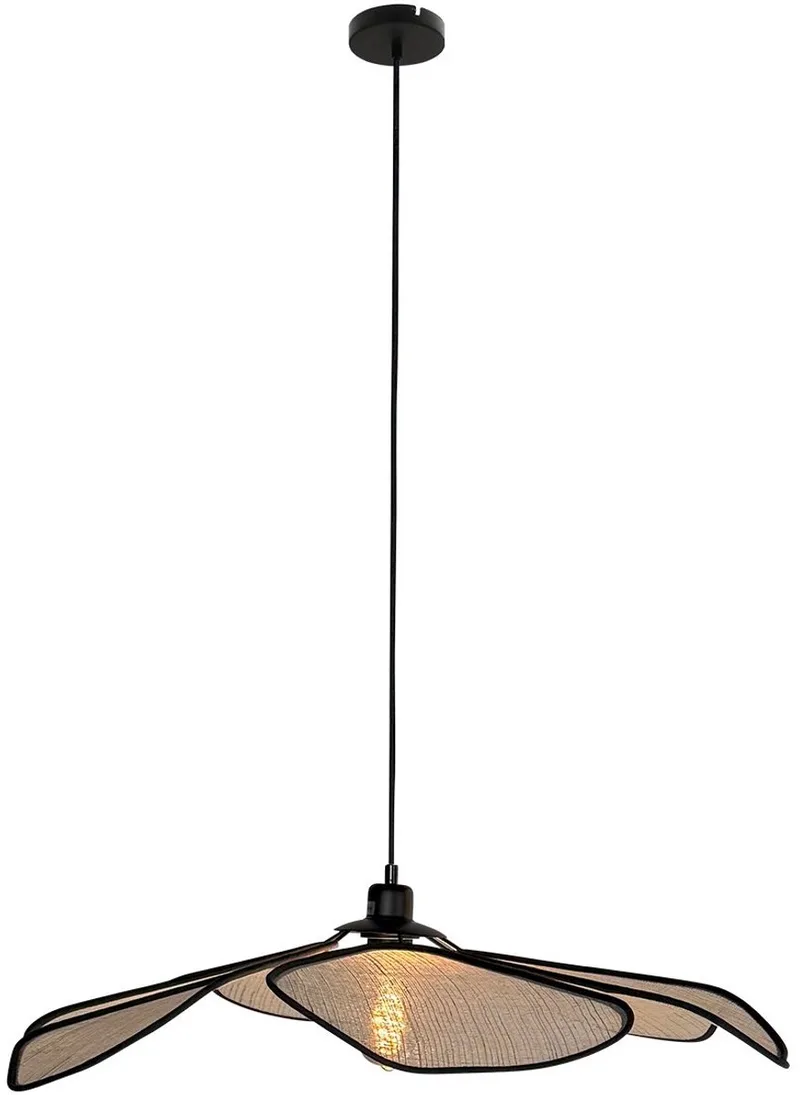 Hanglamp - LumaFlora - metaal textiel - Ø 80cm - E27 - 4368CR - Anne Lighting de Anne Light & Home en Naturel – photo produit