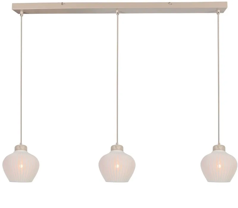 Hanglamp Travino 4599CR – linnen & travertin, hoogteverstelbaar 20-160 cm, trendy design, Anne Light Home de Anne Light & Home en Blanc – photo produit