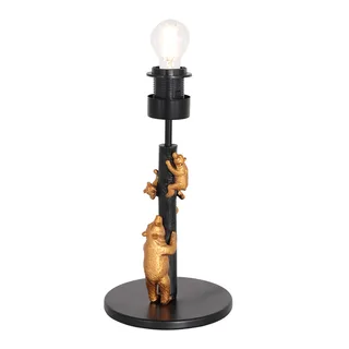 Moderne tafellamp Animaux | wit met gouden details | 31 cm hoog | E27 fitting | mat zwart kabel fra Anne Light & Home – produktbillede 2 af 3