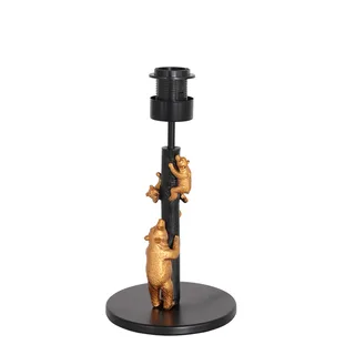 Moderne tafellamp Animaux | wit met gouden details | 31 cm hoog | E27 fitting | mat zwart kabel fra Anne Light & Home – produktbillede 1 af 3