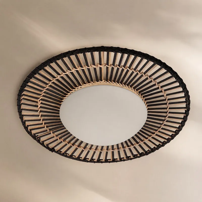 LED-loftslampe Aura, bambus fra Anne Light & Home i Sort – produktbillede