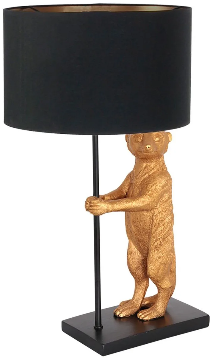 tafellamp Animaux - metaal - 30 cm - E27 fitting - 7202ZW von Anne Light & Home in Schwarz – Produktfoto