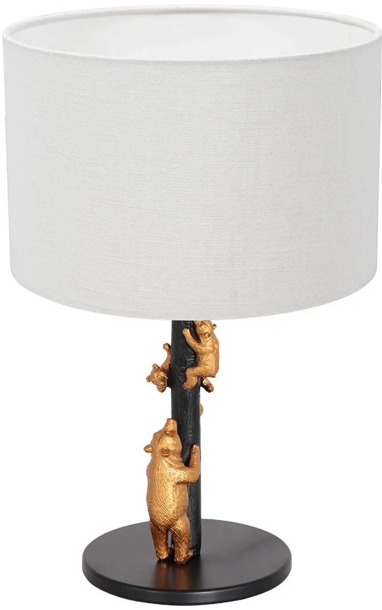 tafellamp Animaux - zwart - metaal - 20 cm - E27 fitting - 8232ZW fra Anne Light & Home i Guld, Hvid, Sort – produktbillede