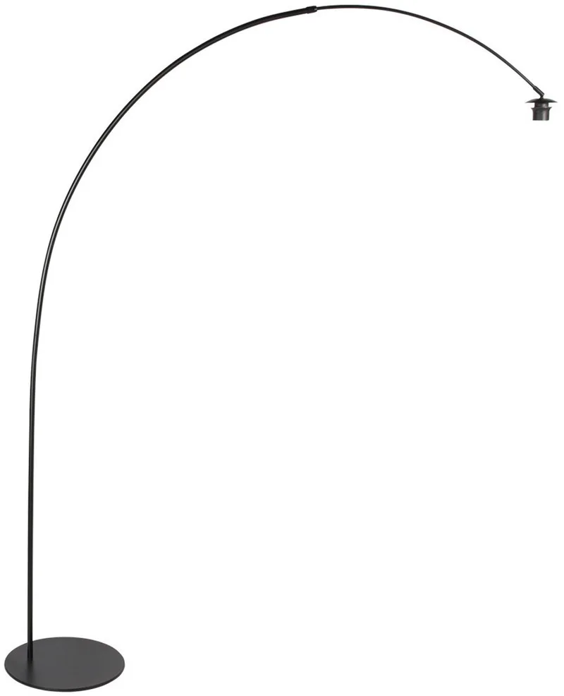 Zwarte Vloerlamp Curve 4219ZW – Trendy Booglamp van Kunststof en Metaal, Uittrekbaar (120-150cm) en Kantelbaar, Anne Light Home van Anne Light & Home in Zwart – productfoto