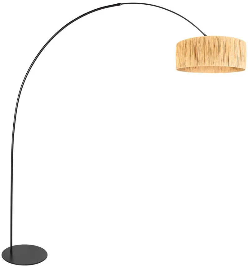 Zwarte Vloerlamp Curve 4262ZW - Trendy design, hoogte 210 cm, diepte 48 cm, met kunststoffen en metalen onderdelen de Anne Light & Home en Noir – photo produit