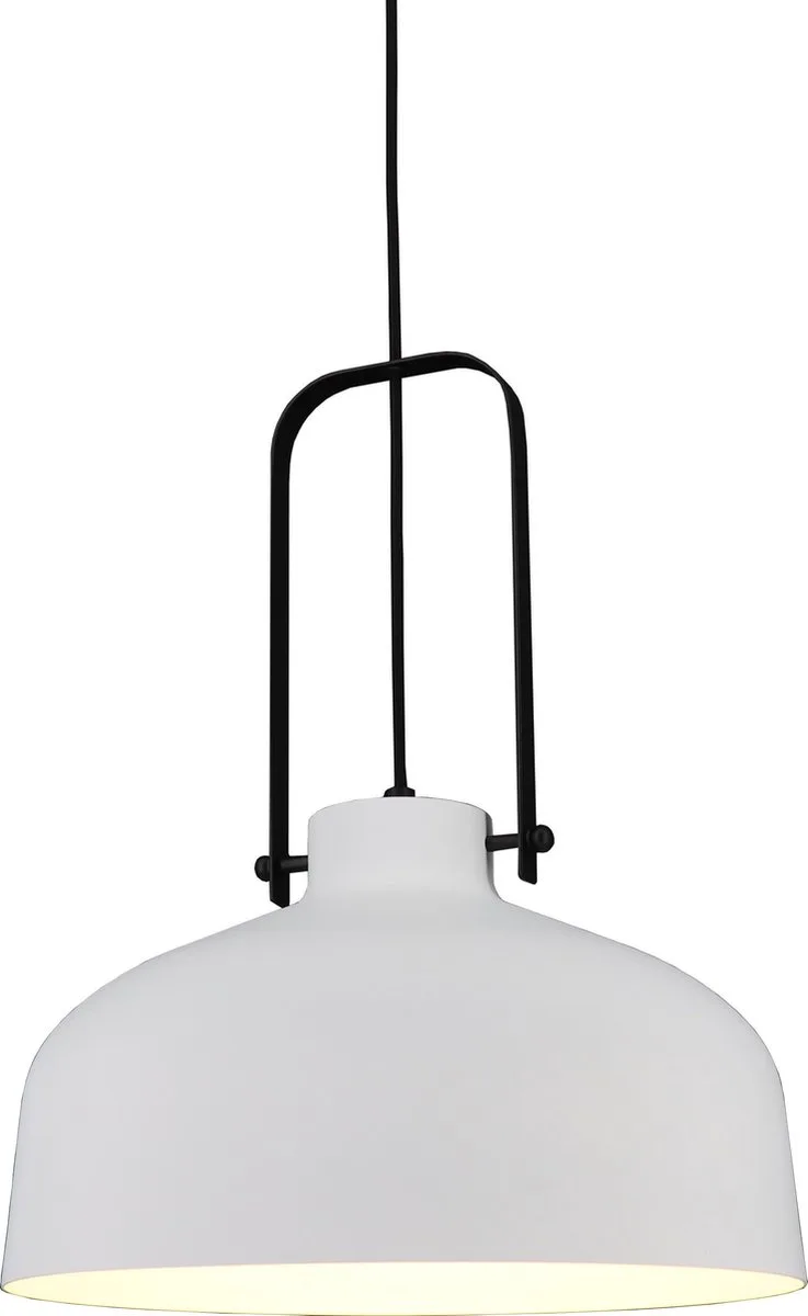 Hanglamp Mendoza - Wit / Zwart - E27 - IP20 - Dimbaar de Artdelight en Blanc, Noir – photo produit
