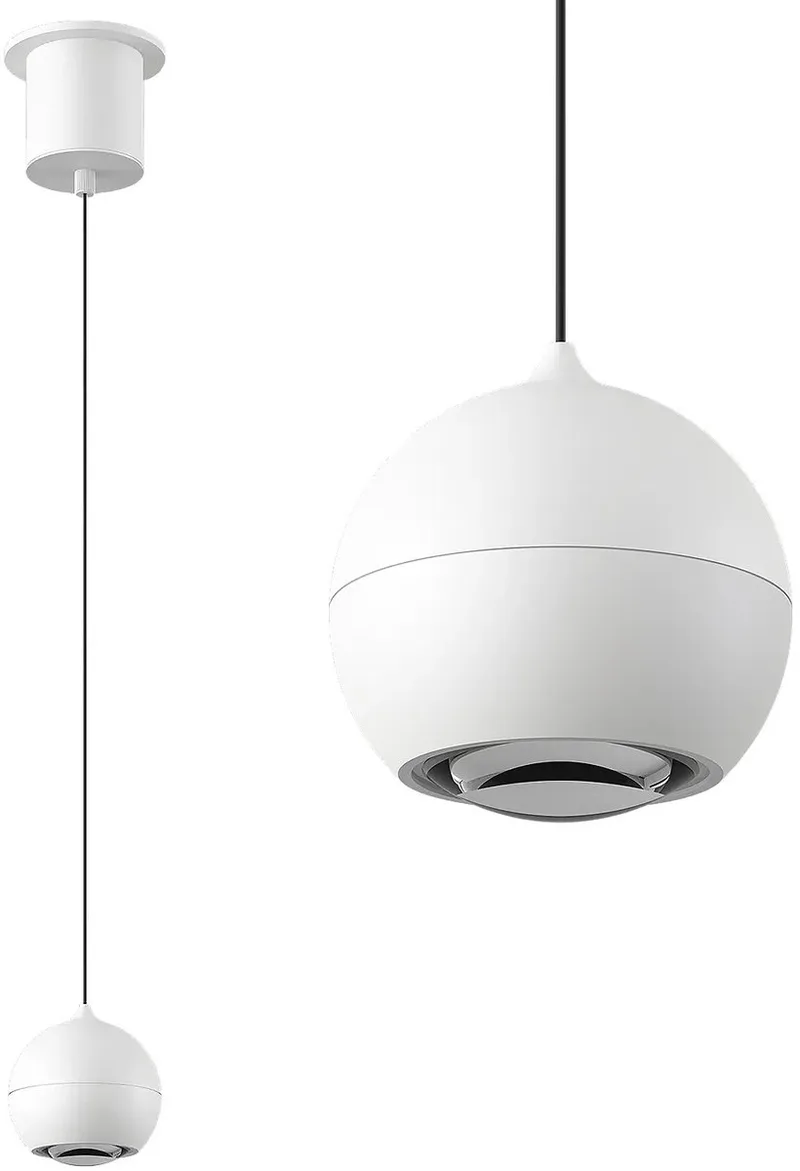 Hanglamp Miami Ø 10cm Incl. Easy-lift Katrol Systeem van Artdelight in Wit – productfoto