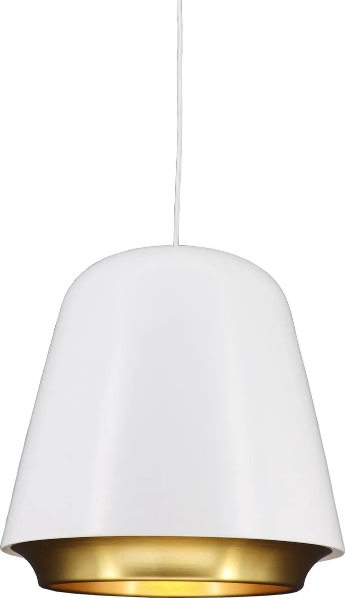 Hanglamp Santiago - Wit / Goud - E27 - IP20 - Dimbaar de Artdelight en Blanc, Or – photo produit