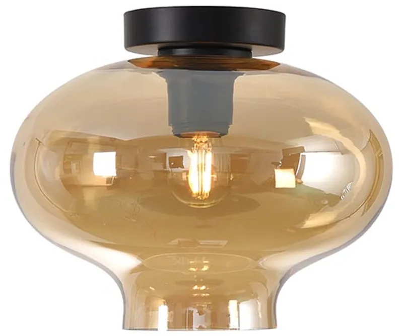 Hanglamp Toronto Ø 27 cm amber glas van Artdelight in Zwart – productfoto