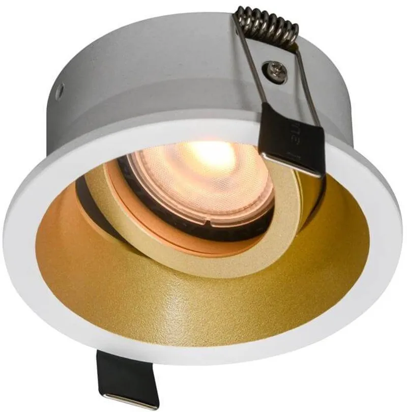 Inbouwspot Roura Wit-Goud GU10 Rond 1 Lichts fra Artdelight i Hvid – produktbillede