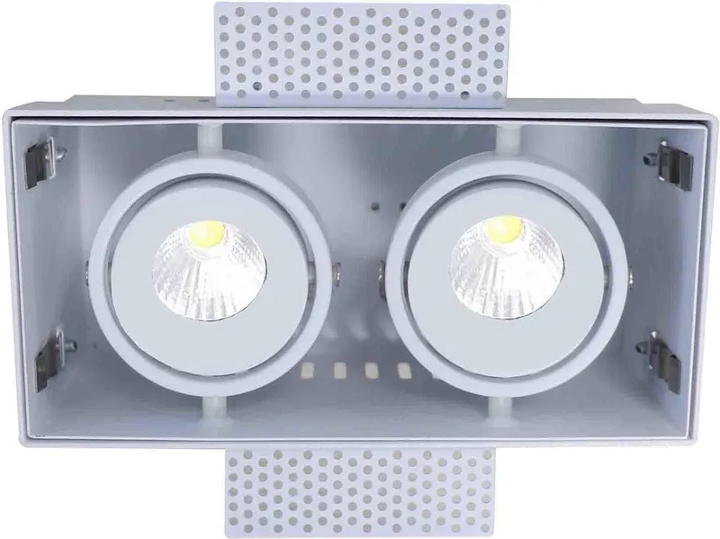 Inbouwspot Trofa 2 lichts GU10 Trimless de Artdelight en Blanc – photo produit
