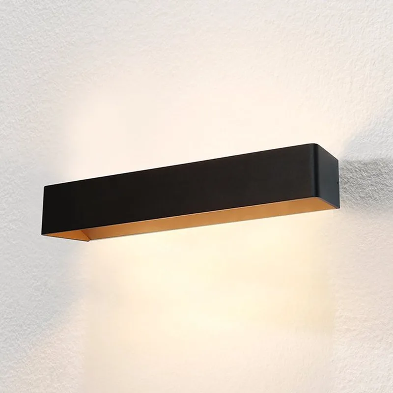 Mainz Wandlamp XL zwart/goud 2x660lm dimbaar - Modern de Artdelight en Noir – photo produit