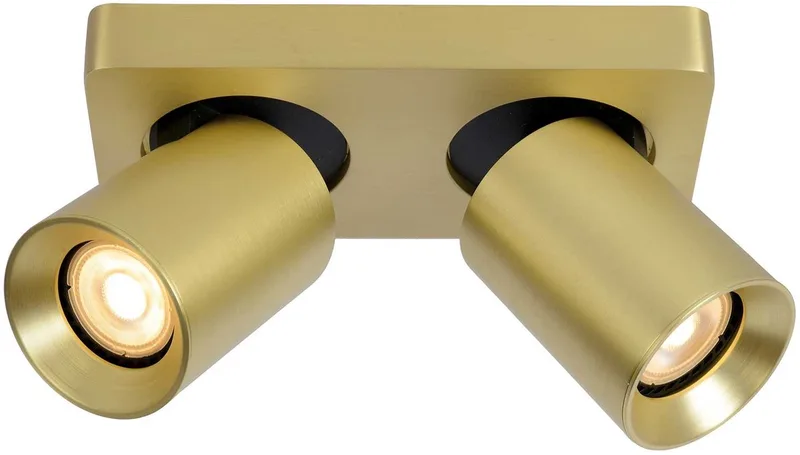Moderne Opbouwspots GU10 Megano 2 Lichtpunten Rechthoek Metaal Slaapkamer Gang/Hal Keuken Dimbaar fra Artdelight i Guld – produktbillede