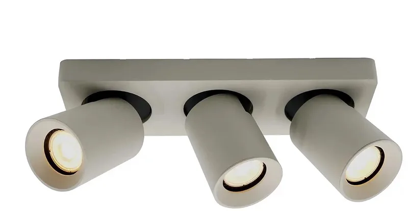 Moderne Opbouwspots GU10 Megano 3 Lichtpunten Rechthoek Metaal Slaapkamer Gang/Hal Keuken Dimbaar by Artdelight in Grey – product photo