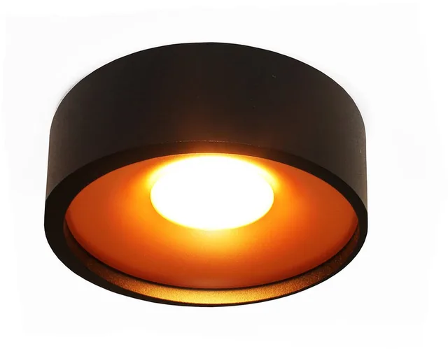 Plafondlamp Orlando - Zwart / Goud - LED 10W 2700K - IP20 - Dimbaar > spots verlichting led | plafonniere led zwart goud | led lamp | opbouwspot led