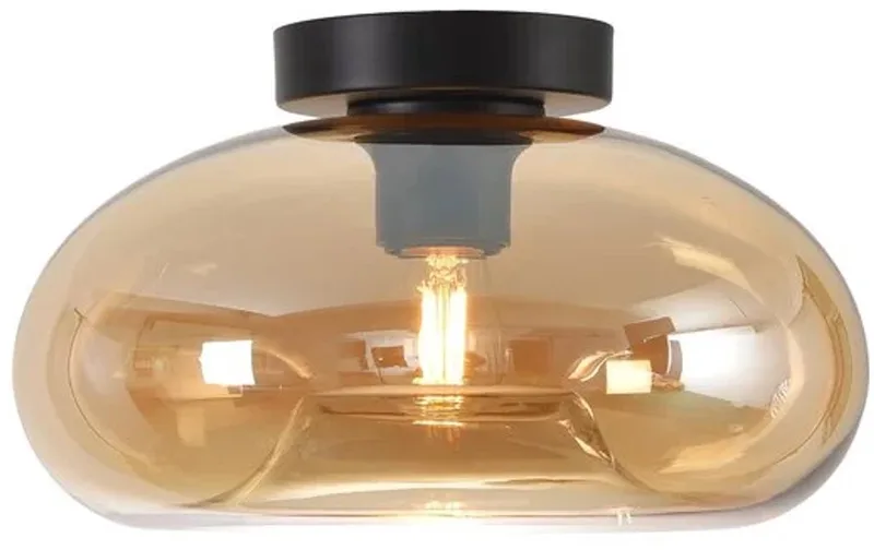 Plafondlamp Paradise Ø 28 cm amber glas fra Artdelight i Sort – produktbillede