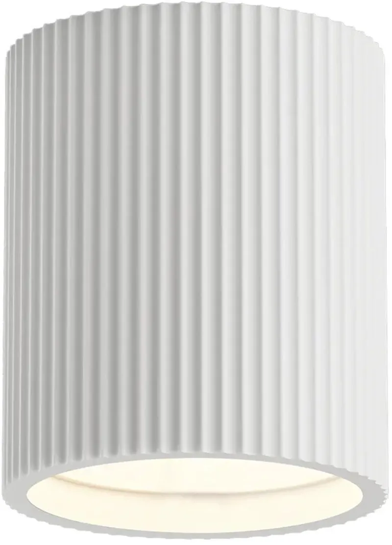 Plafondlamp Toulouse ribbel Ø 11 cm gips fra Artdelight i Hvid – produktbillede