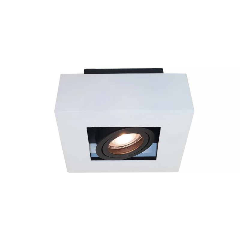 Spot Bosco 1 lichts 14 x 14 cm wit-zwart de Artdelight – photo produit