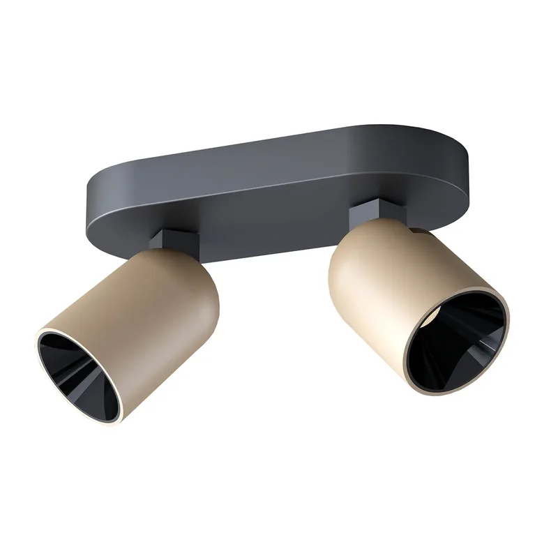 Spot Houston 2 lichts L 20 cm zwart champagne von Artdelight – Produktfoto