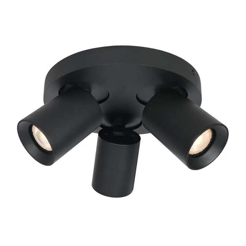 Spot Megano 3 lichts Ø 22 cm zwart von Artdelight – Produktfoto