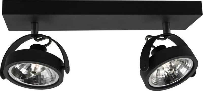 Spot Wajer 2 lichts L 40 cm de Artdelight en Noir – photo produit