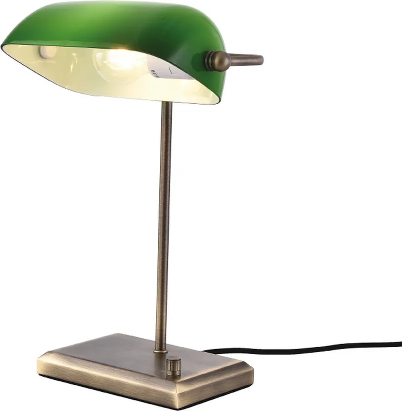 Tafellamp Oxford H 37 cm groen de Artdelight en Bronze – photo produit