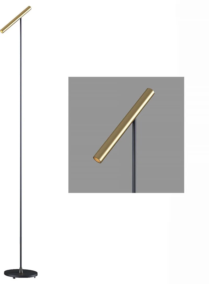 Vloerlamp Kansas H 140 cm touch dimmer zwart mat goud fra Artdelight i Sort, Mat goud – produktbillede