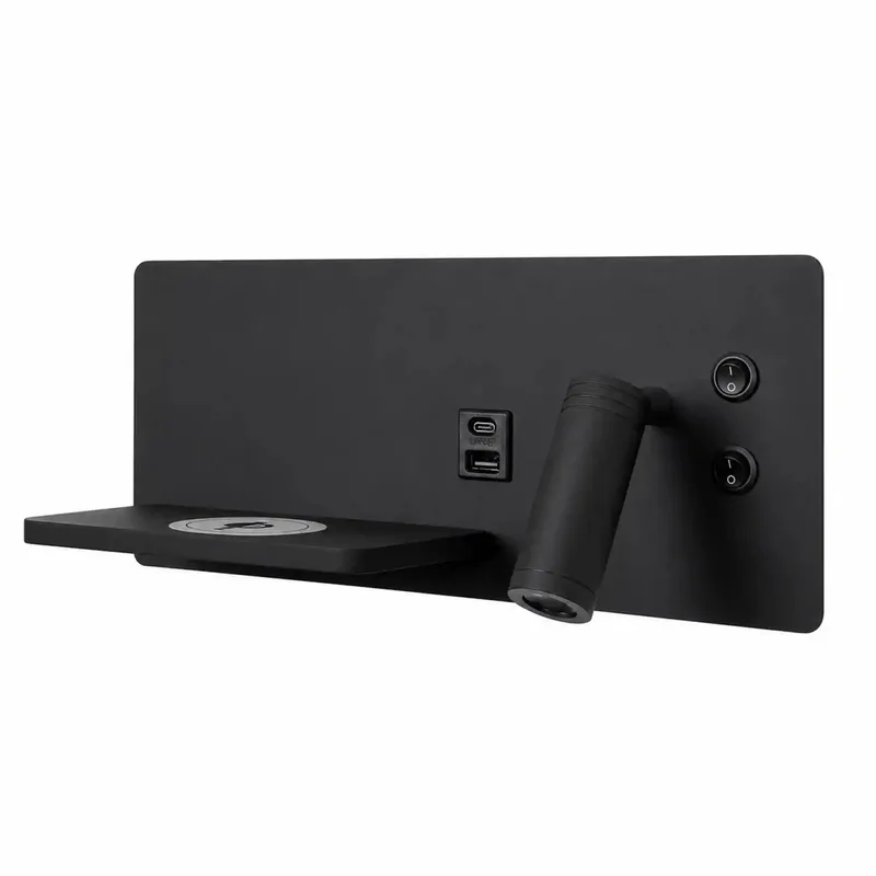 Wandlamp Charge USB rechts de Artdelight en Noir – photo produit