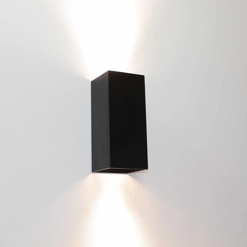 Wandlamp Dante 2 lichts 15,5 x 6,5 cm zwart de Artdelight – photo produit