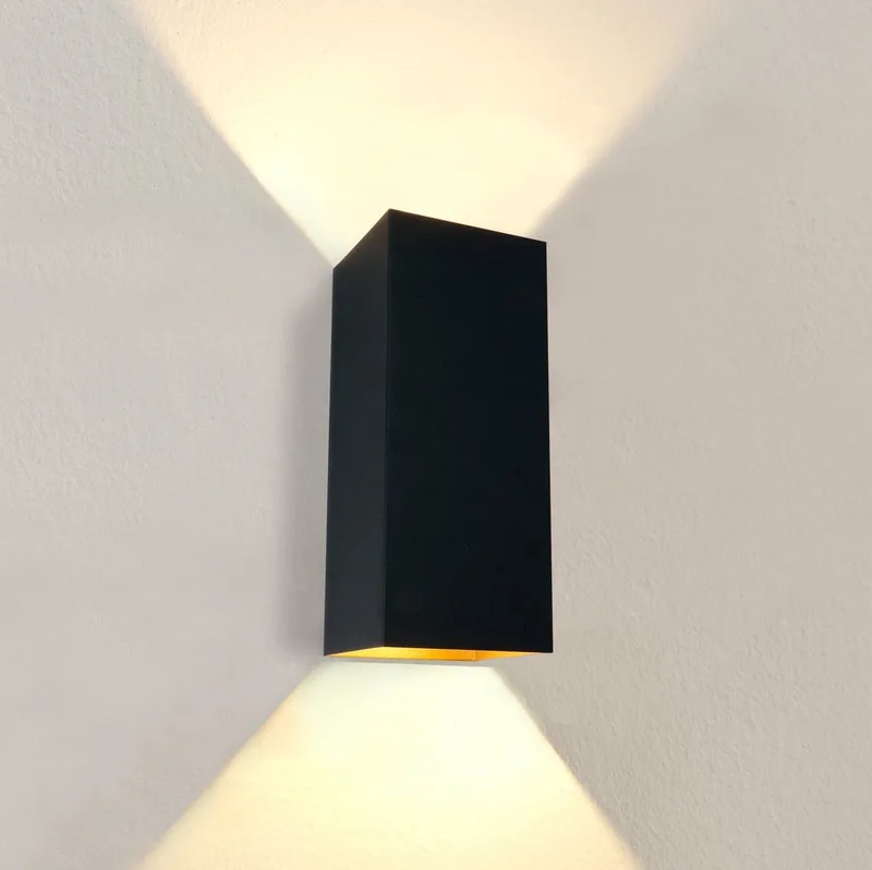Wandlamp Dante XL 2 lichts 24 x 10 cm zwart goud van Artdelight in Zwart & Goud – productfoto