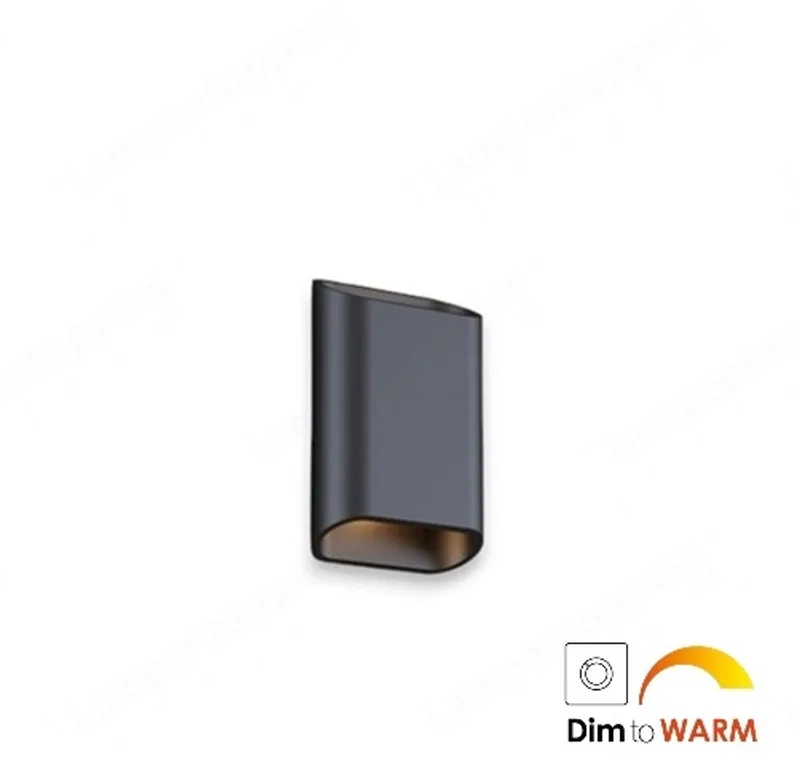 Wandlamp Diaz-S Led 2 x 3Watt IP65 Dim To Warm by Artdelight in Black – product photo