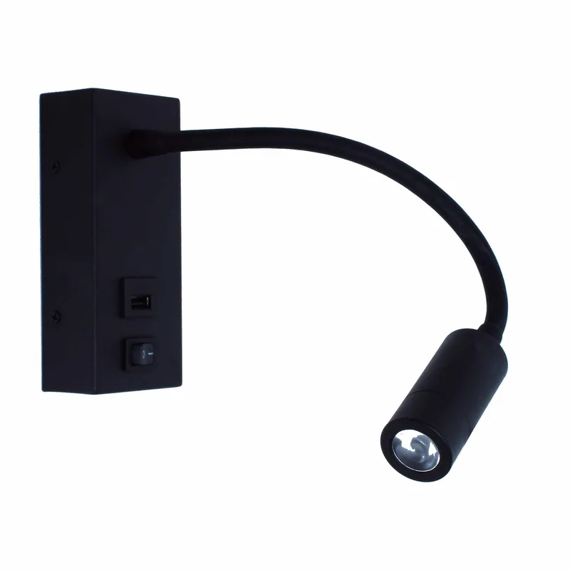 Wandlamp Easy USB zwart de Artdelight – photo produit
