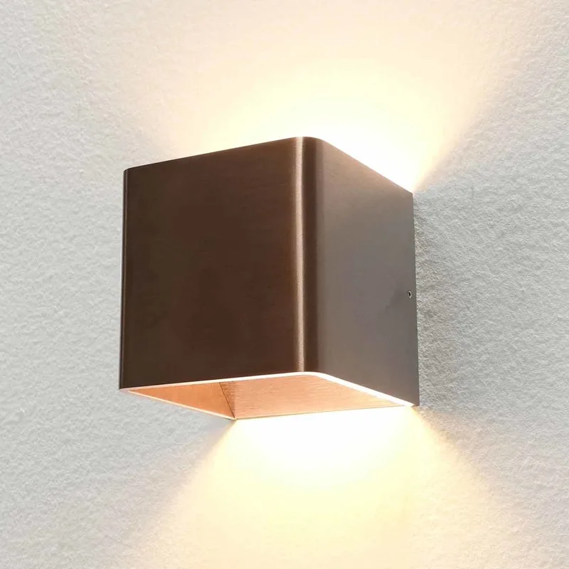 Wandlamp Fulda 10x10 cm van Artdelight in Koper brons – productfoto