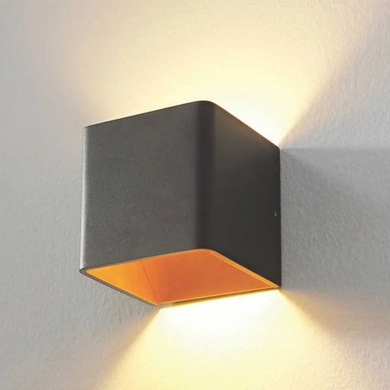 Wandlamp Fulda 10x10 cm koper zwart de Artdelight – photo produit