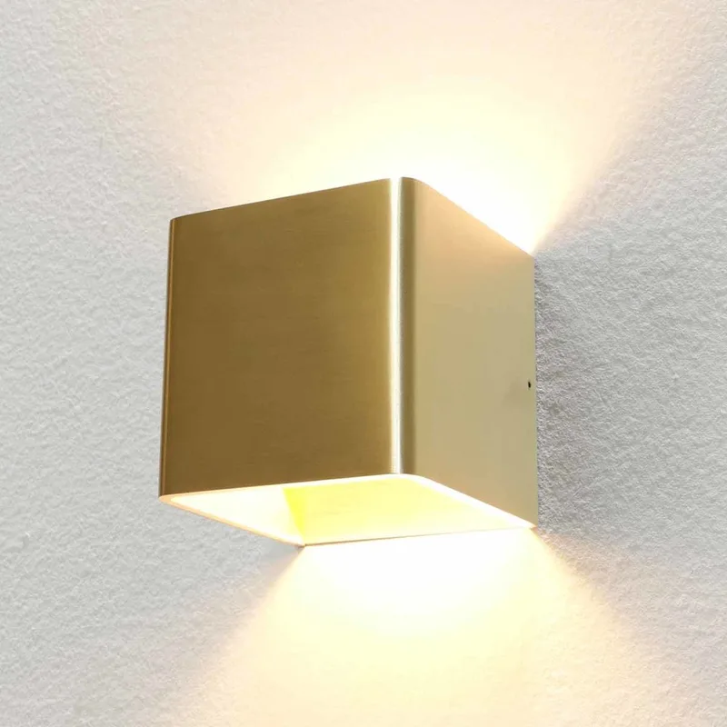 Wandlamp Fulda 10x10 cm mat van Artdelight in Goud – productfoto