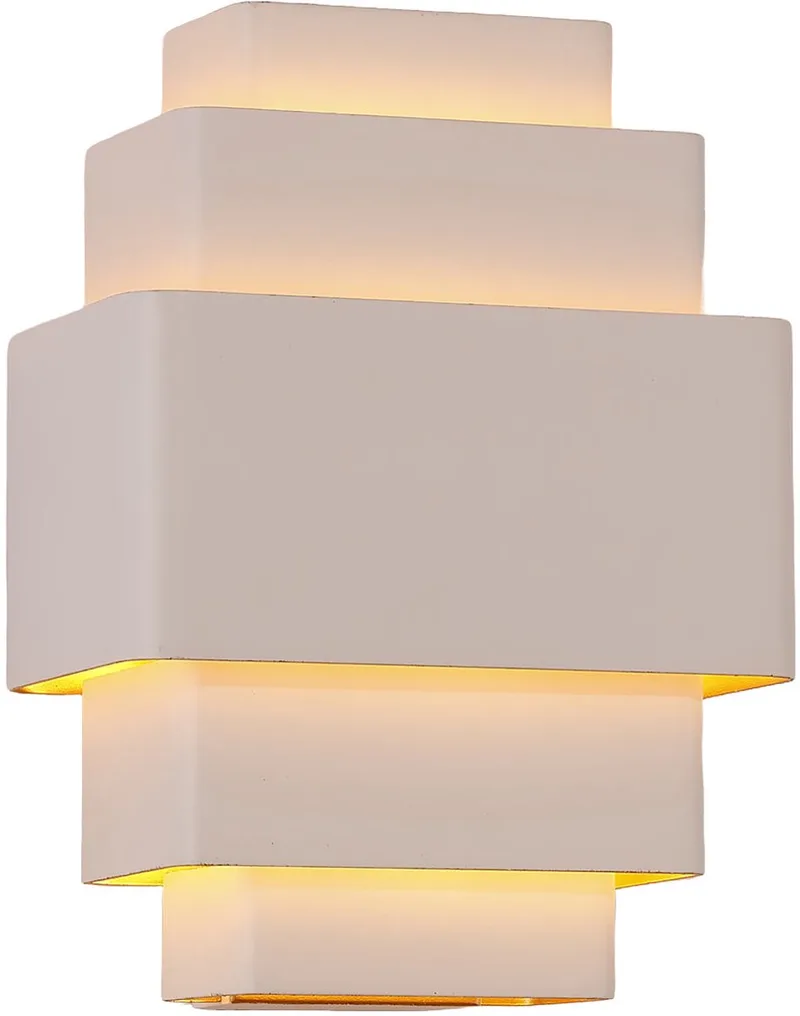 Wandlamp Layers B 20 cm wit goud de Artdelight en Blanc, Or – photo produit