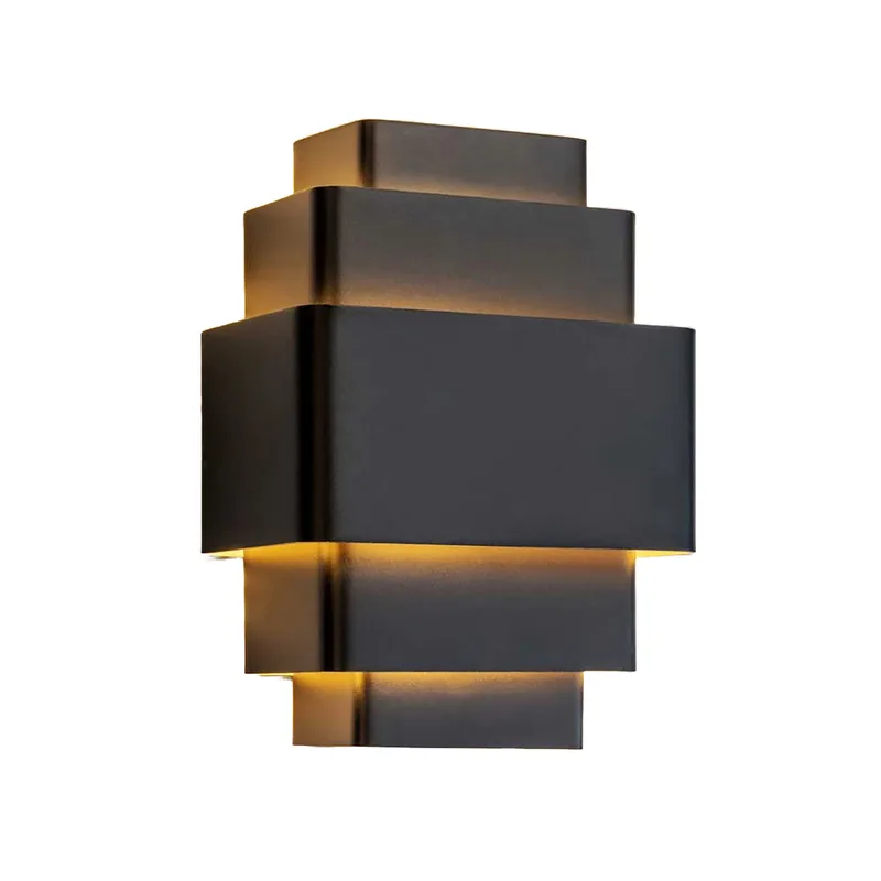 Wandlamp Layers B 20 cm zwart goud de Artdelight – photo produit