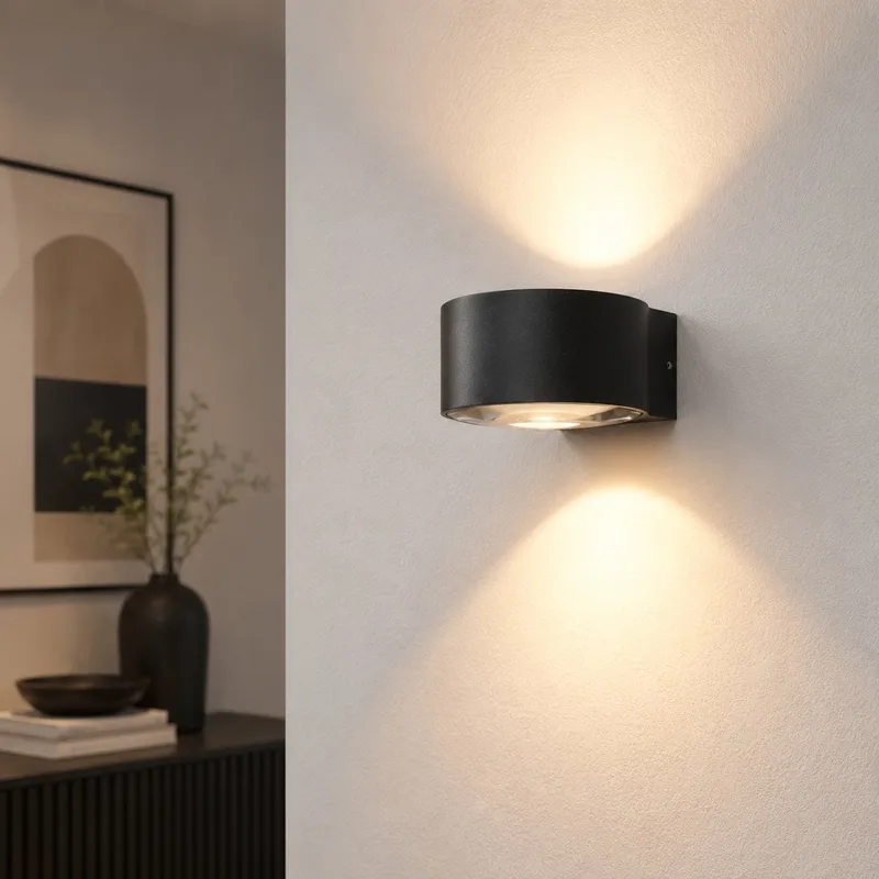 Wandlamp LED Hudson IP54 8Watt 2700K von Artdelight in Schwarz – Produktfoto