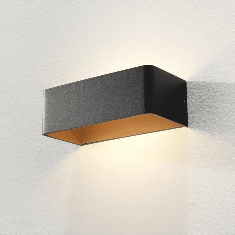 Wandlamp Mainz 20 x 7 cm zwart goud fra Artdelight – produktbillede
