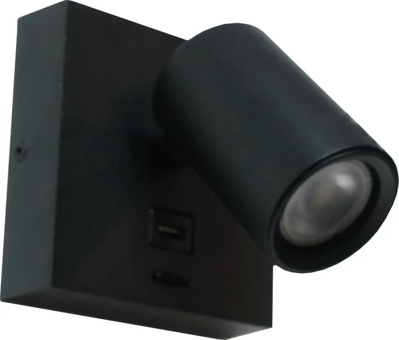 Wandlamp Master LED - USB - GU10 LED 6W 2700K - IP20 fra Artdelight i Sort – produktbillede
