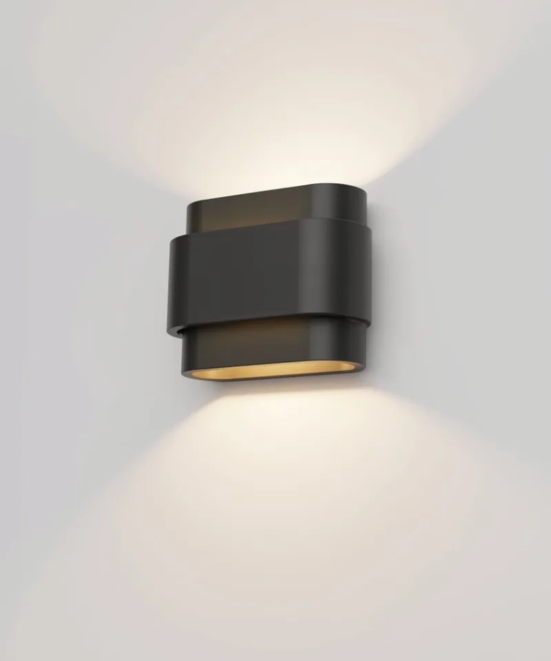 Wandlamp Metz L 20 cm gips von Artdelight in Schwarz – Produktfoto