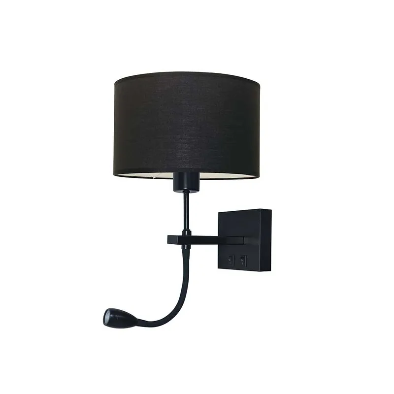 Wandlamp Quad incl. kap Ø 20 cm zwart de Artdelight – photo produit