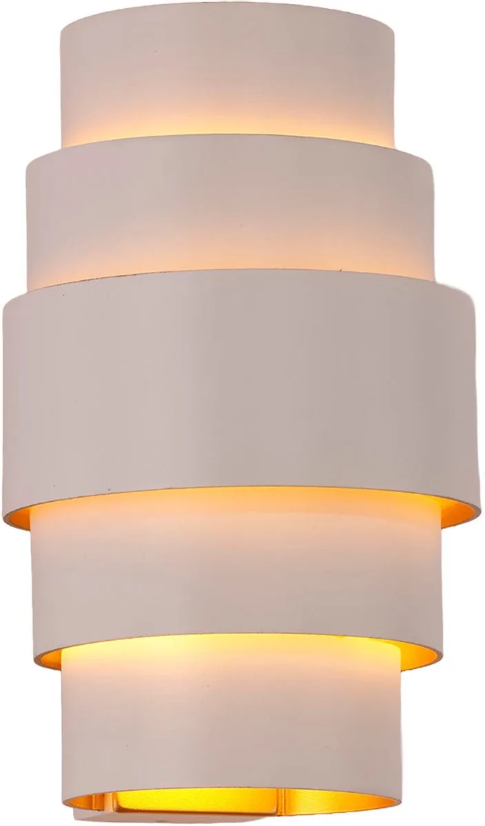 Wandlamp Rolls H 22 cm goud de Artdelight en Blanc – photo produit