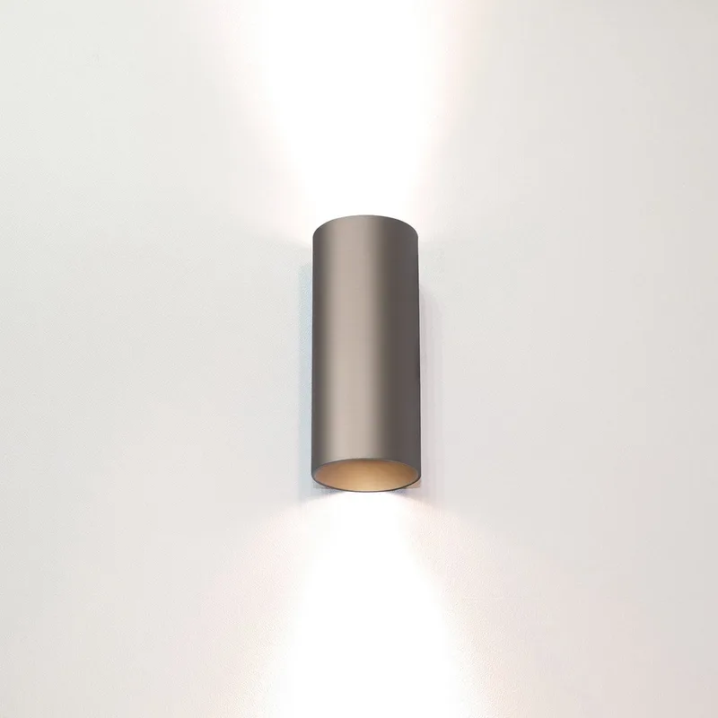 Wandlamp Roulo 2 lichts H 15,4 Ø 6,5 cm de Artdelight en Champagne – photo produit