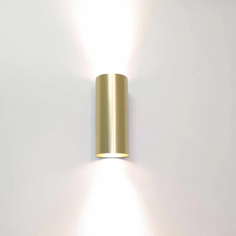 Wandlamp Roulo 2 lichts H 15,4 Ø 6,5 cm mat goud by Artdelight in Gold – product photo