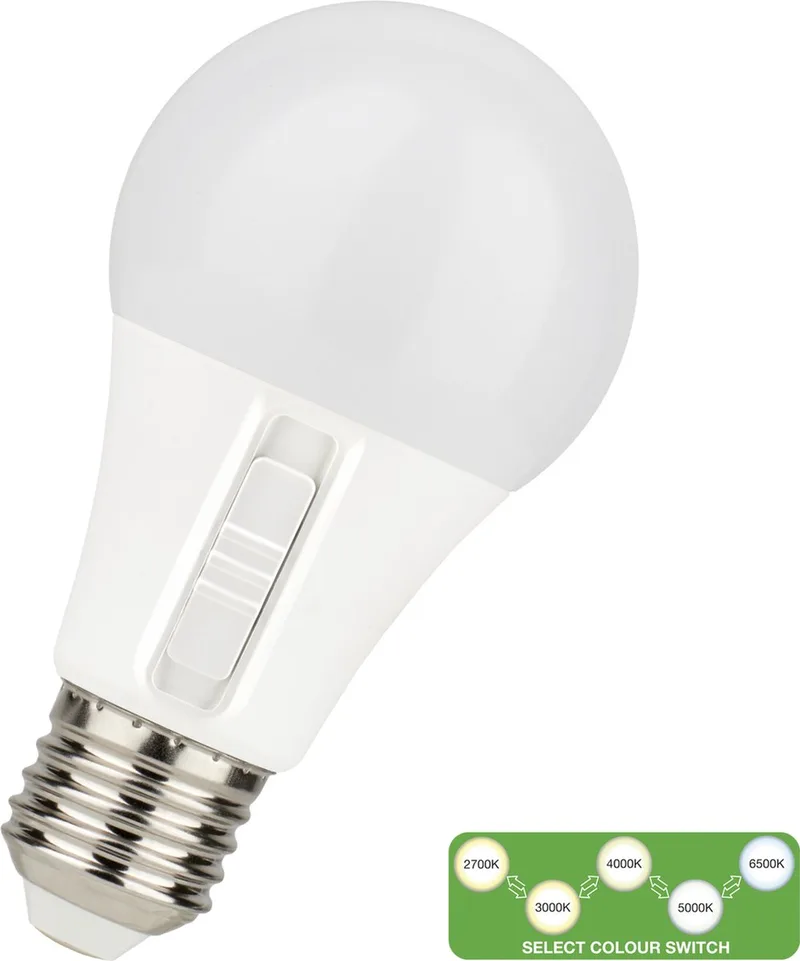 LED lamp 8.5W 806lm Instelbare lichtkleur Mat Dimbaar | E27 | Warm Wit tot Daglicht | 8.5 watt | 15.000 Branduren fra Bailey – produktbillede