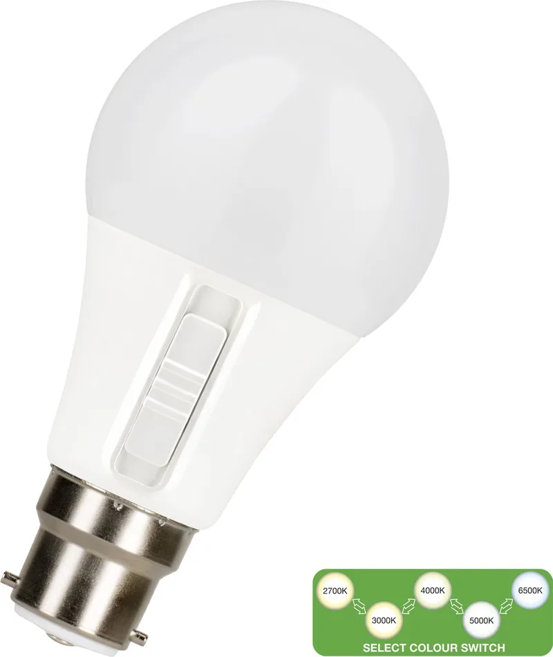LED lamp B22d 8.5W 806lm Instelbare lichtkleur Mat Dimbaar | B22d / Ba22d (Ø2,2cm) | Warm Wit tot Daglicht | 8.5 watt | 15.000 Branduren fra Bailey – produktbillede