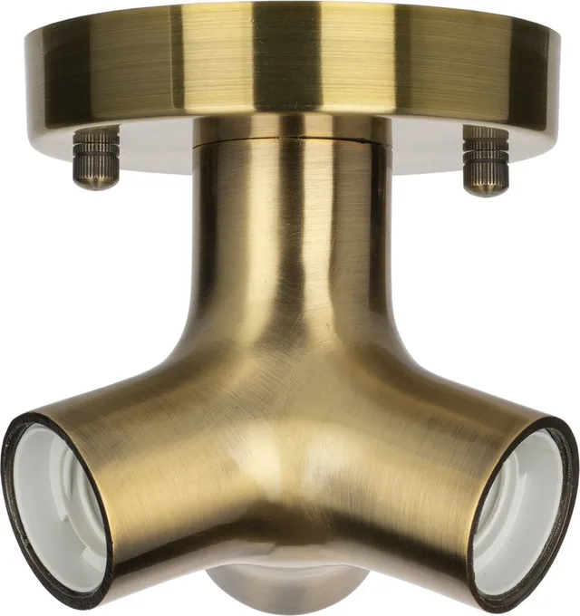 OP=OP weggeefprijs - Plafondlamp Metaal Trio 3x antiek Ø12cm | E27 | Max 1x60W exclusief