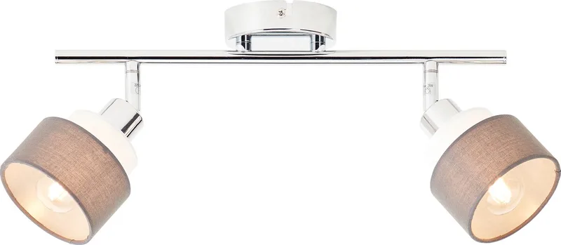 2-lichts plafondlamp Naples chroom met wit - 99992/22 fra Brilliant i Krom, Grå, Hvid – produktbillede