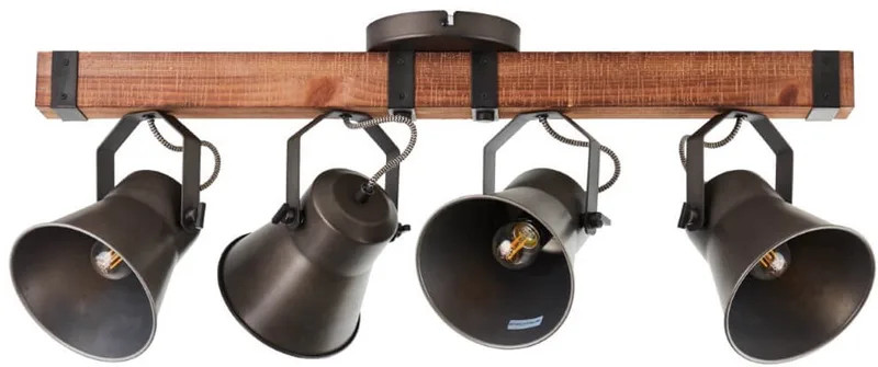 4-lichts plafondlamp Decca met bruin - 85831/46 de Brilliant en Noir – photo produit